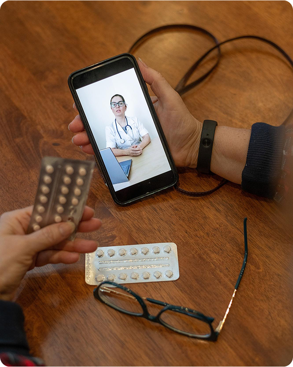 Pharmacist reviewing medications