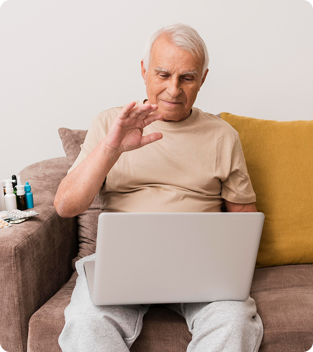 Mother caring for sick child